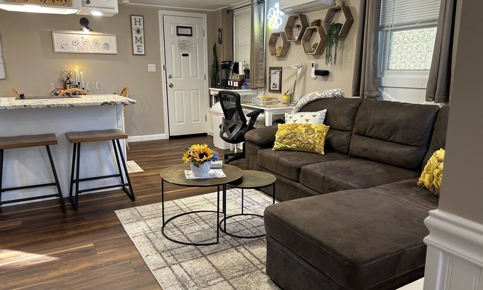 Billerica Apartment | The Hive: A Honeybee-Themed Retreat. Wi-fi, Video Games, EV Charger, Garden View