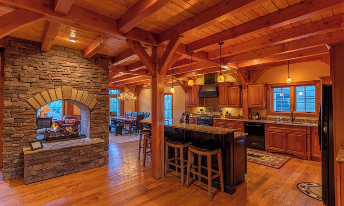 Boone House | The Lodge at Twin Rivers - Estate in Boone, hot tub, game room, privacy, large master suite!