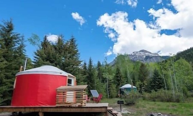 Blaeberry Cabin | The Off-Grid Red Yurt in the woods