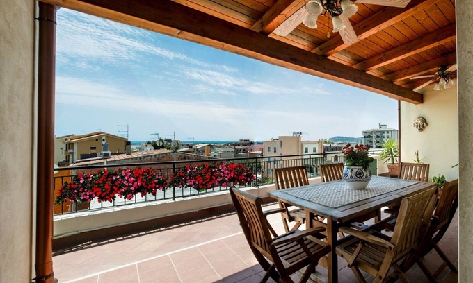 Province of Cagliari House | The terrace on the park - bathrooms in the room - panoramic - near the beach