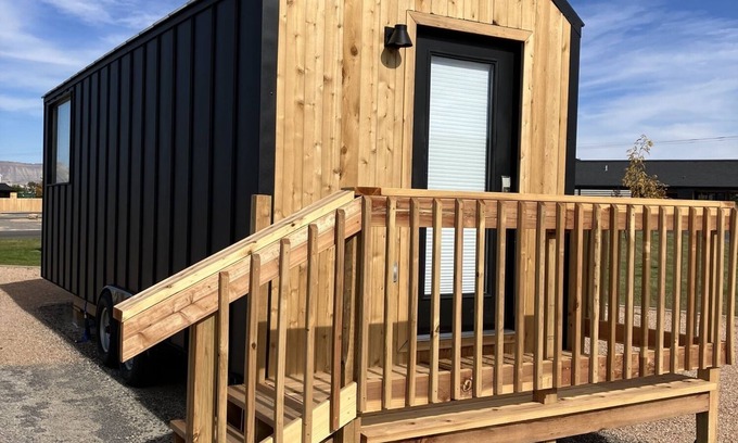 Grand Junction House | Tiny home with one queen bed on main floor.
