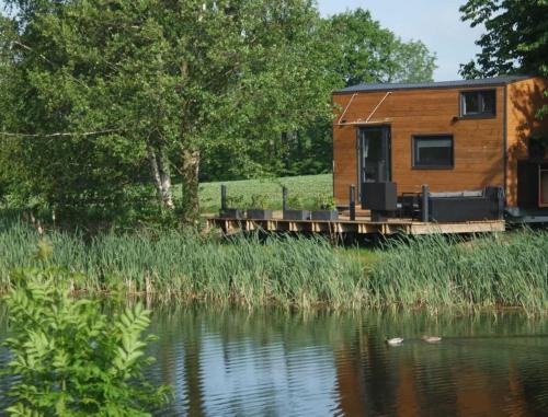 Buhlau House | TinyHousebeiDresden klein aber fein, beste Alleinlage direkt am Naturteich, große Terrasse - Nähe Sächsische Schweiz und Dresden