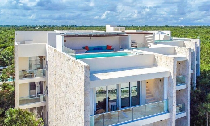 Akumal Apartment | Tortuga Azul Private Terrace Rooftop Pool W BBQ Beach Access 11 Pools Free Beach Club