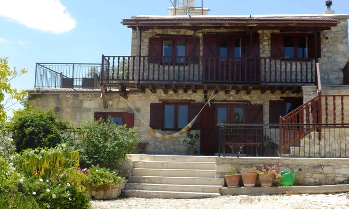 Kritou Tera House | Traditional Stone House, Garden Terrace Spectacular Views Mountains & Coastline
