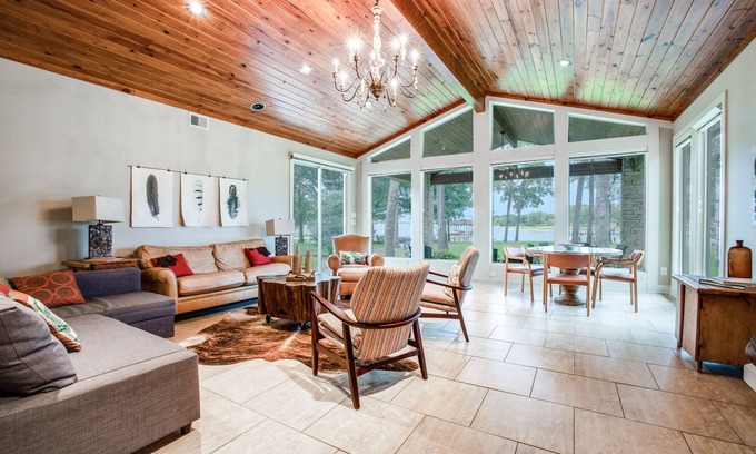 Tool House | Tranquil Retreat on Secluded Acre with Private Dock & Stunning Patio Views