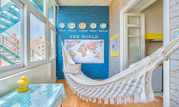 Penha de Franca Apartment | Travel Themed Home | Office Balcony Loft