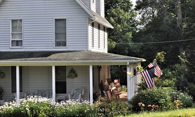 Eagles Mere House | Two Bedroom Across from Outlet Pond on edge of village and wooded trails.