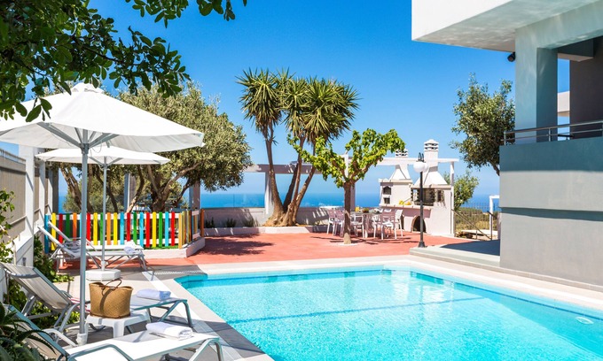 Atsipópoulon Villa | Unique Sea View - Sunset with Full Privacy!Bedrooms with en-suite bathrooms-GYM
