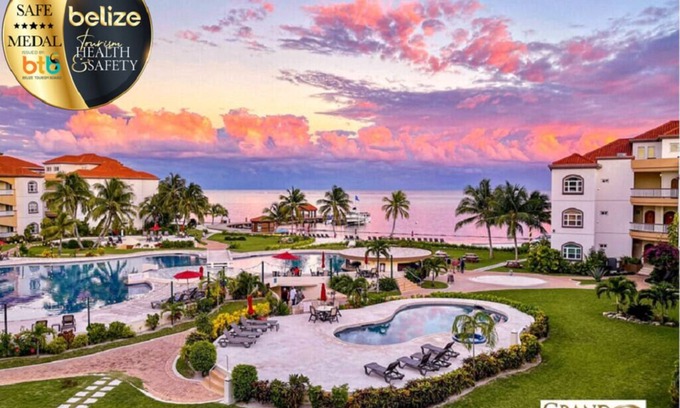 San Pedro Condo | UNRIVALED VIEWS from DESIGNER RENOVATED PENTHOUSE, Top 3BR rental @ GRAND CARIBE