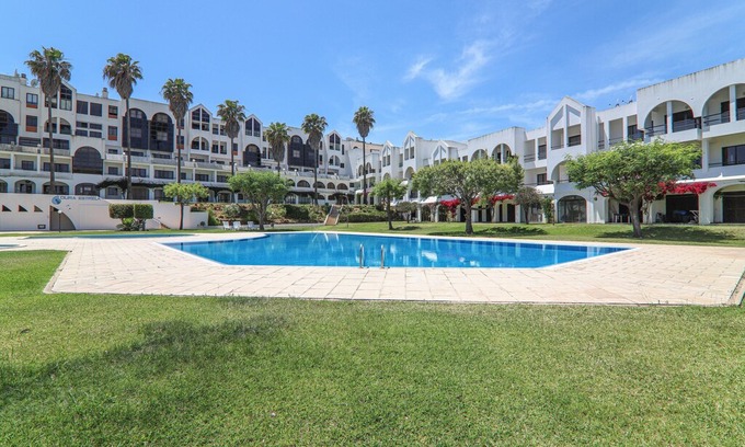 Santa Eulalia Apartment | Vacation Apartment "Apartamentos Ninho das Gaivotas 505" with Pool, Wi-Fi, A/C, Balcony & Garden; Parking Available