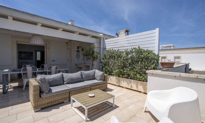 Savelletri House | Vacation Home "Rooftop Gallery, Savelletri" with Sea View, Private Terrace & Wi-Fi