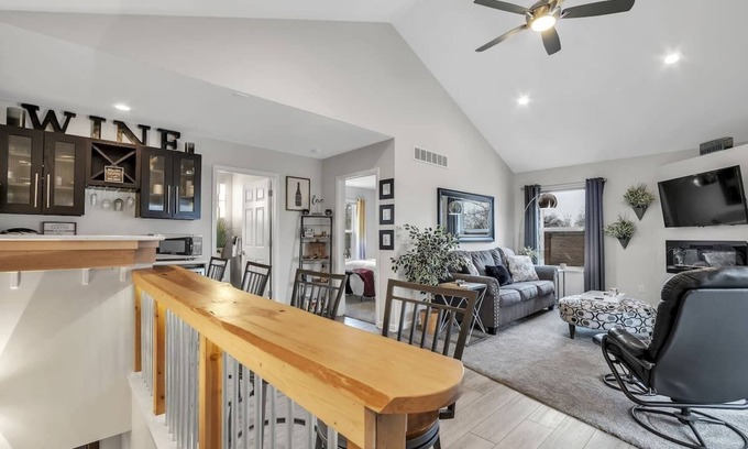 Lake Fenton Apartment | View of Lake Fenton with hot tub and fire place