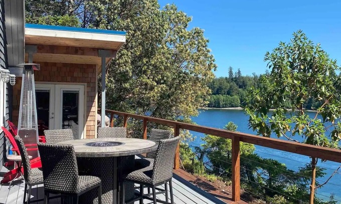 Grapeview Cabin | View Waterfront Beach Cabin on the South Puget Sound, Hot Tub, AC, Pet Friendly
