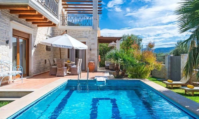 Magnisia Villa | Villa Alea, Luxury stone villa with private pool and delicate decoration.