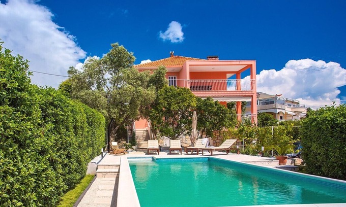 Okrug Gornji Villa | Villa Dawn-heated private pool, 100m to beach and restaurants, Trogir 1.7km