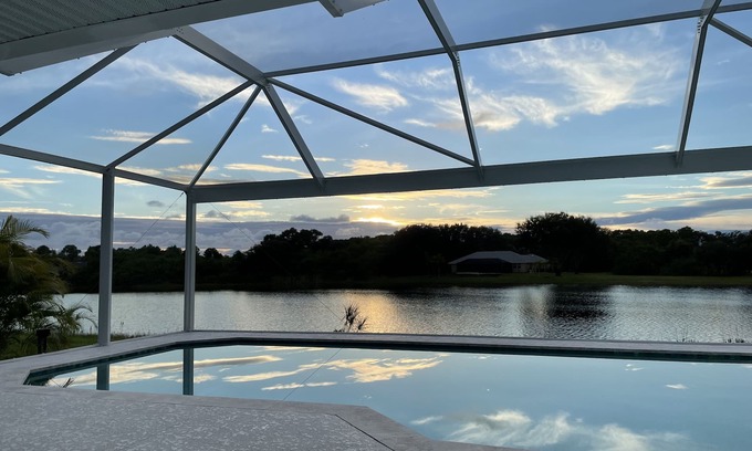 Rotonda Lakes Villa | Villa directly at the lake, lots of privacy, pool & deck to relax.