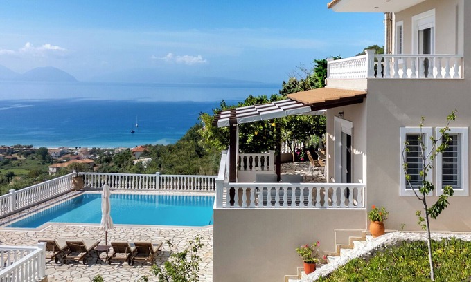 Evgiros Villa | Villa Dream in Vasiliki with Private Pool & Panoramic Sea Views