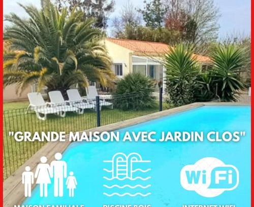 Talmont-Saint-Hilaire House | "VILLA DUPUY" Maison au calme de 124 m2, avec jardin clos et arboré, 8 personnes, piscine bois hors sol privative