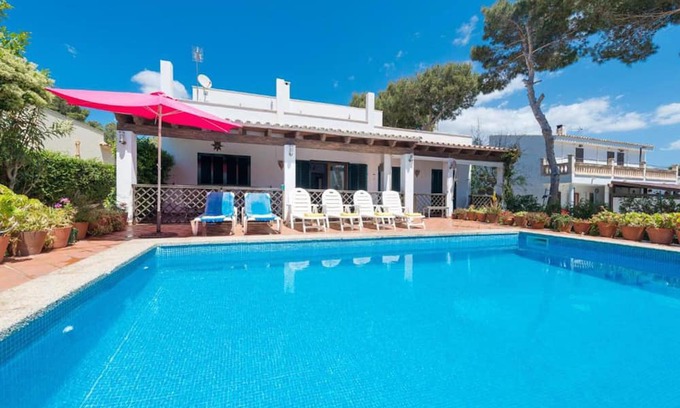 Cala Pi Villa | Villa Ewa, modern holiday house with pool, BBQ and partial sea views in Cala Pi