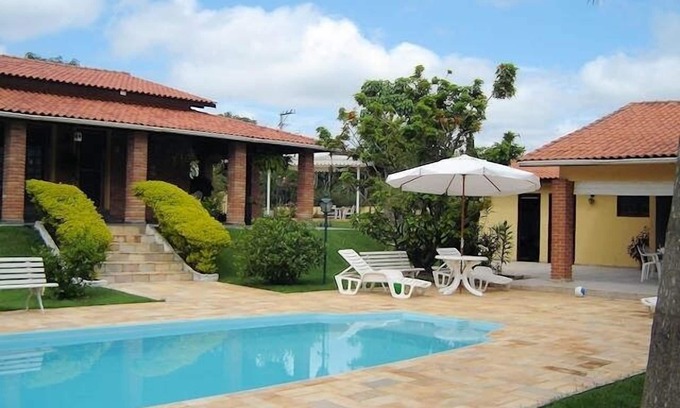 Mairinque House | Villa in condominium, polesp court, heated pool and view of green area