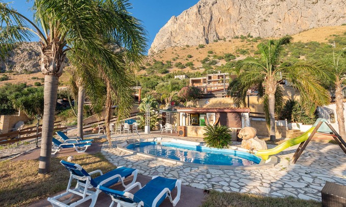 Cinisi Villa | Villa "Ina" with Sea View, Shared Pool & Wi-Fi