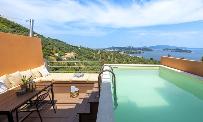 Skiathos Villa | VILLA KALLISTO,2BR,2BTH VILLA WITH PRIVATE POOL AND STUNNING SEA VIEWS
