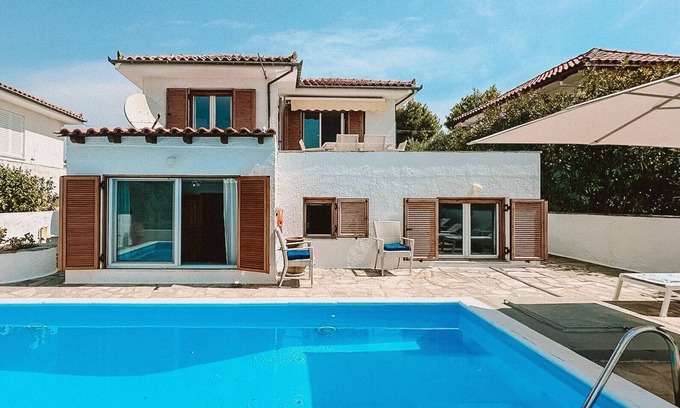Achladies Villa | Villa Kosmos, wonderful villa with pool near 3 bea
