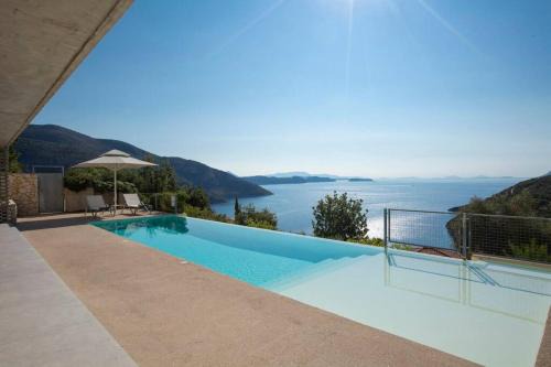 Evgiros Villa | Villa Posidonia of BLUE CAVES complex with perfect view & salt water pool
