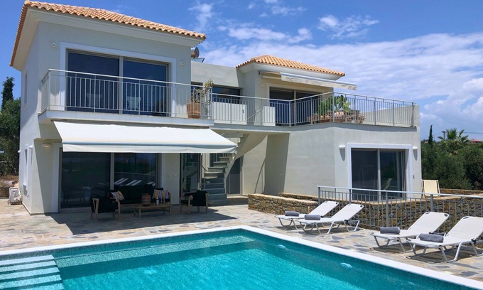Pylos-Nestoras Villa | Villa Rosa - Luxury villa with private pool and panoramic sea views.