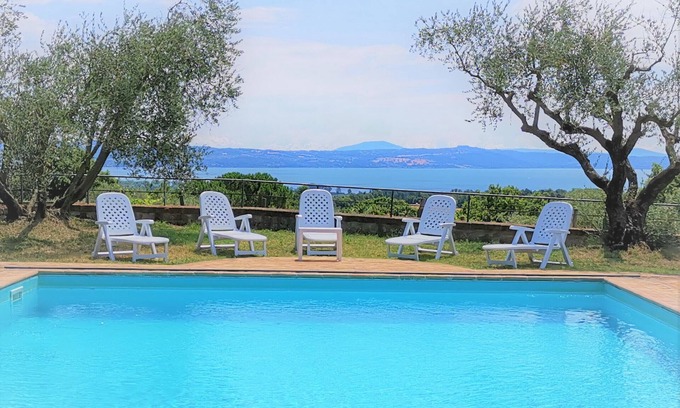 Grotte di Castro Villa | Villa Ulivo - with pool and panoramic views Lake Bolsena
