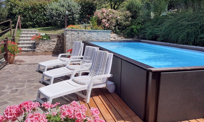 Pieve Fosciana Villa | Villa with own pool, mountain village with restaurant and shop. North of Lucca