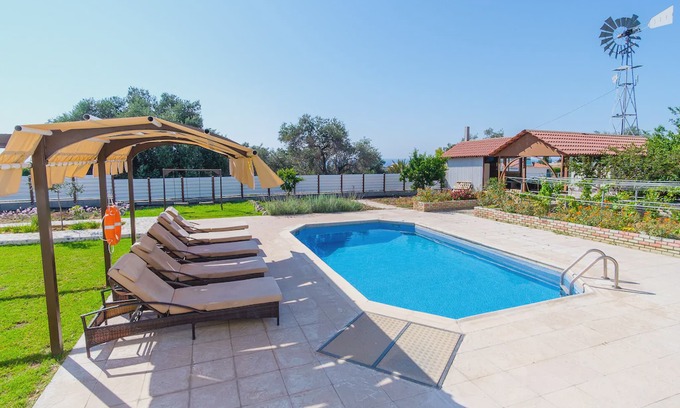 Argaka Villa | Villa with private pool and large balcony with sea view ideal for families.