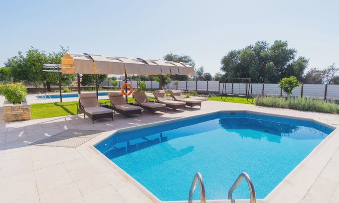 Argaka Villa | Villa with private pool and large balcony with sea view, ideal for families.