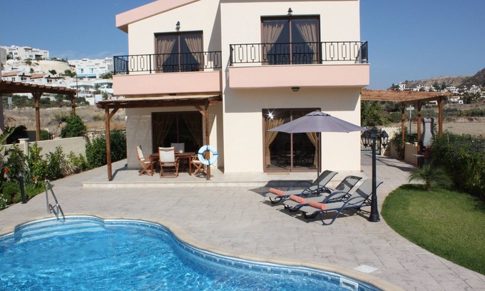 Pissouri Villa | Vineland Cottage . Free Wi-Fi . Big pool with walk in steps