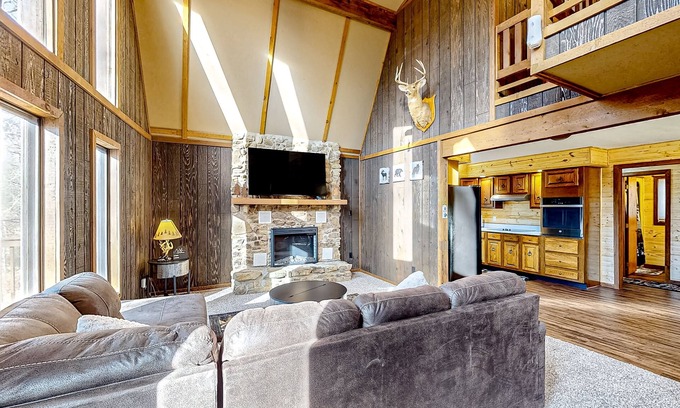 Gnaw Bone House | Wooded acreage with wrap-around deck, hot tub, central AC, & game room