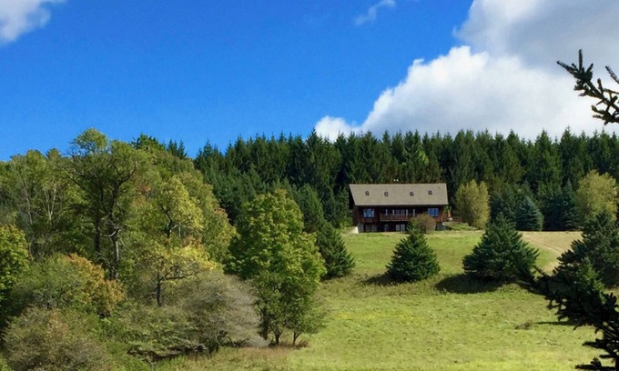 Bloomville House | Zelený Les: house in a secluded 100 acre wood with meadows, pond, and brook
