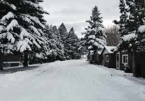 Cabin with Kitchenette sleeps up to 4. 22 miles from ski resorts.