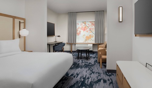 Suite, 1 King Bed with Sofa bed (Hearing Accessible)