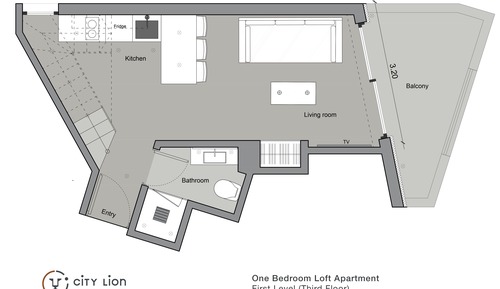 One Bedroom Loft Apartment
