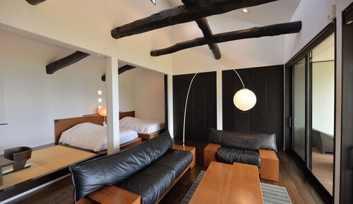 Twin Room with Tatami Area and Open-Air Hot Spring Bath, Mt. Fuji View [Yama no Ne], Non Smoking