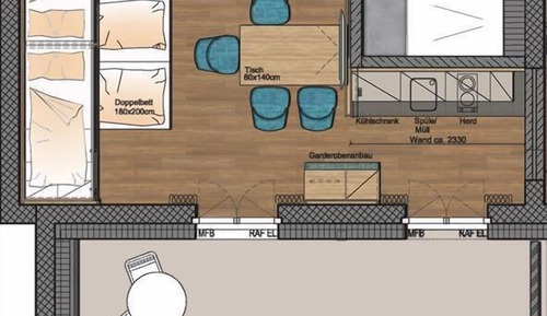 Quadruple Room, Kitchen, Courtyard View
