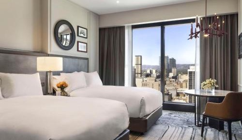 Deluxe Double Room with Two Double Beds and City View