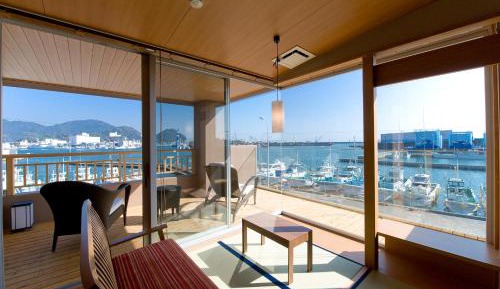 Room with Tatami Area with Open-Air Bath and Sea View