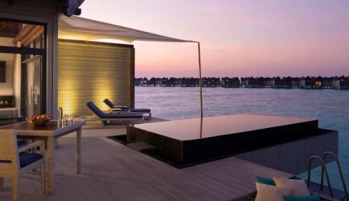 Overwater Pool Villa Lagoon, see-through floor, infinity pool, daily free flow chocolate hour, free snorkeling gear & non-motorized water sports