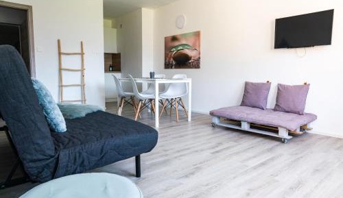 One-Bedroom Apartment with Balcony and Lake View