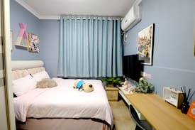 Enshi Apartment | 『花漾拾光』烟雾蓝ins风/50寸智能高清电视随心投屏/自主入住/近九立方女儿城/舞阳坝商圈