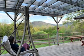 Hunter Apartment | Large 2BR, deck, best view of Hunter Mountain!!