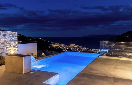 Skopelos Villa | ELEGANT RESORT with unique view of the sea, pool with waterfall and privacy!