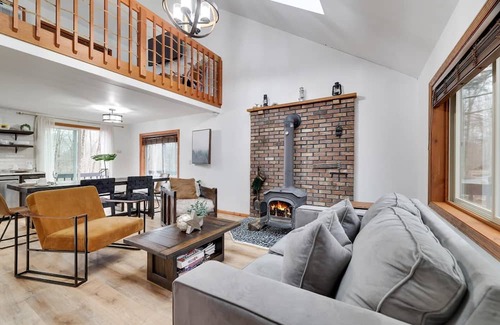 Pocono Lake House | Charming Lake Retreat: Family-Friendly with Hot Tub & Firepit
