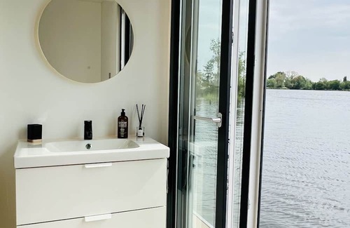 Oud Ade Boat Rental | Houseboat: "De Walvis" at Kagerplassen with tender. 4+ 2 kids